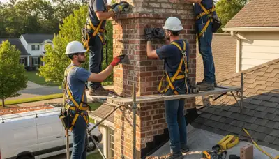 Tulsa, OK chimney repair for cracked mortar and structural siding damage by FX Remodeling & Exteriors