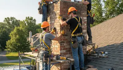 Tulsa, OK chimney repair on a home by FX Remodeling & Exteriors