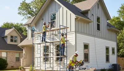 Vinyl siding installation by Tulsa, OK siding contractors