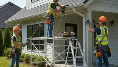 Tulsa, OK gutter installation on a home roofline by FX Remodeling & Exteriors