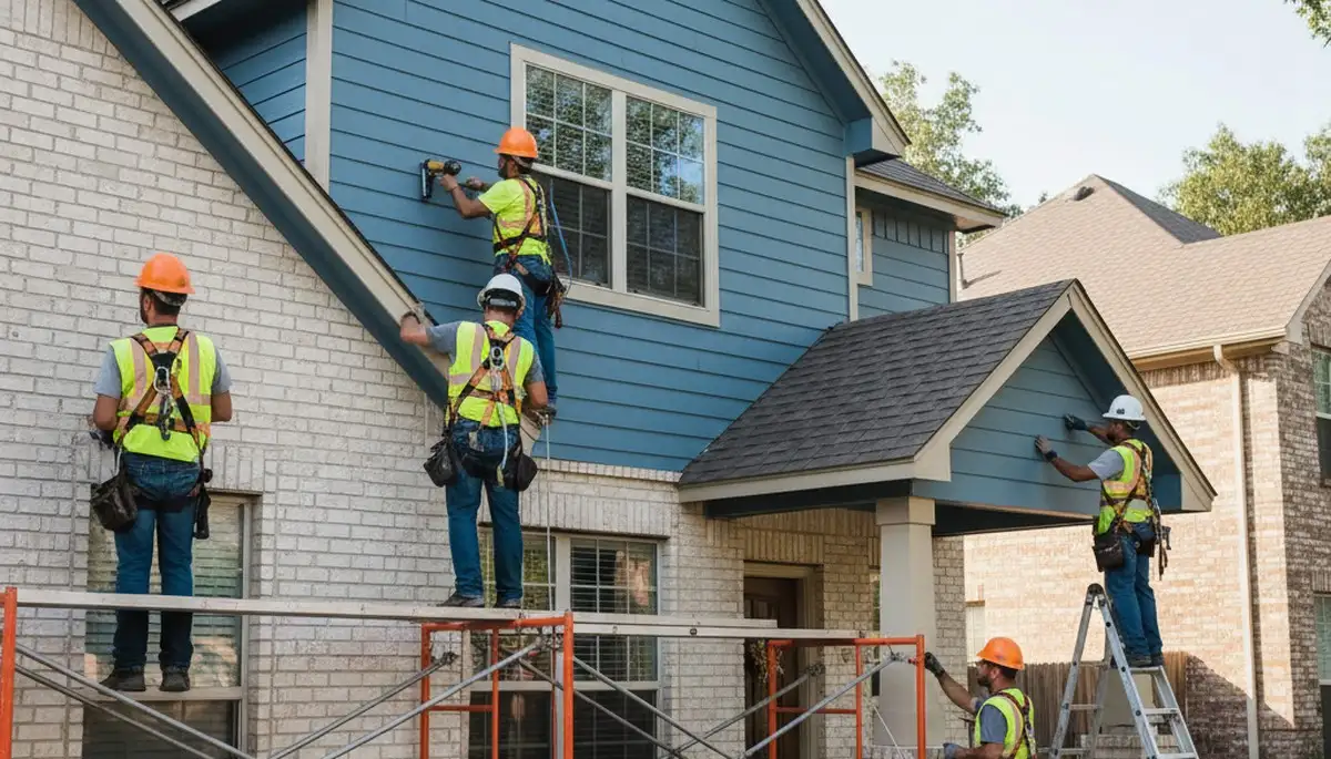Vinyl siding installation by Tulsa, OK siding contractor for residential homes