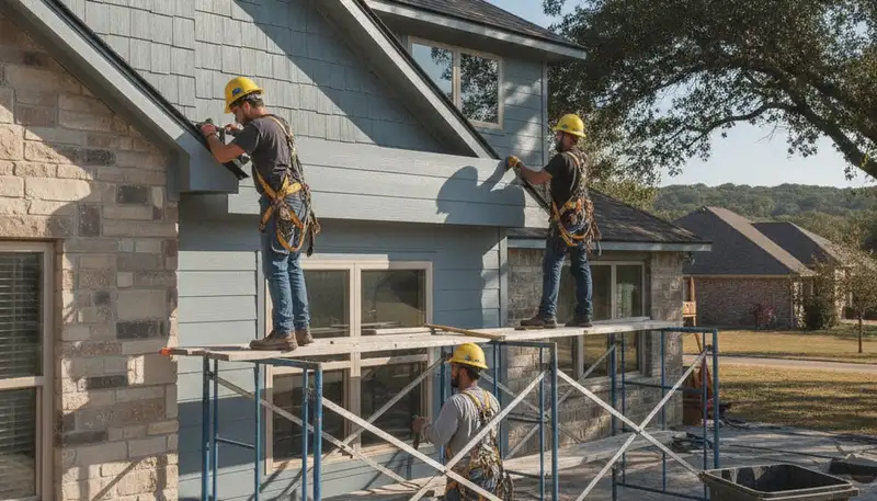 Vinyl siding installation by Tulsa, OK siding contractor for residential homes