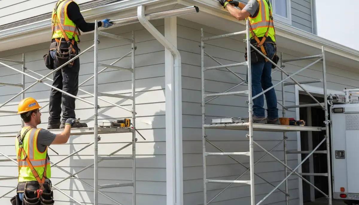 Seamless gutter installation in Tulsa, OK by FX Remodeling & Exteriors for storm protection