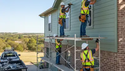 Vinyl siding installation by Tulsa, OK siding contractors for residential homes