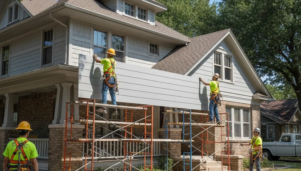 Vinyl siding installation by Tulsa, OK siding contractors for local homes